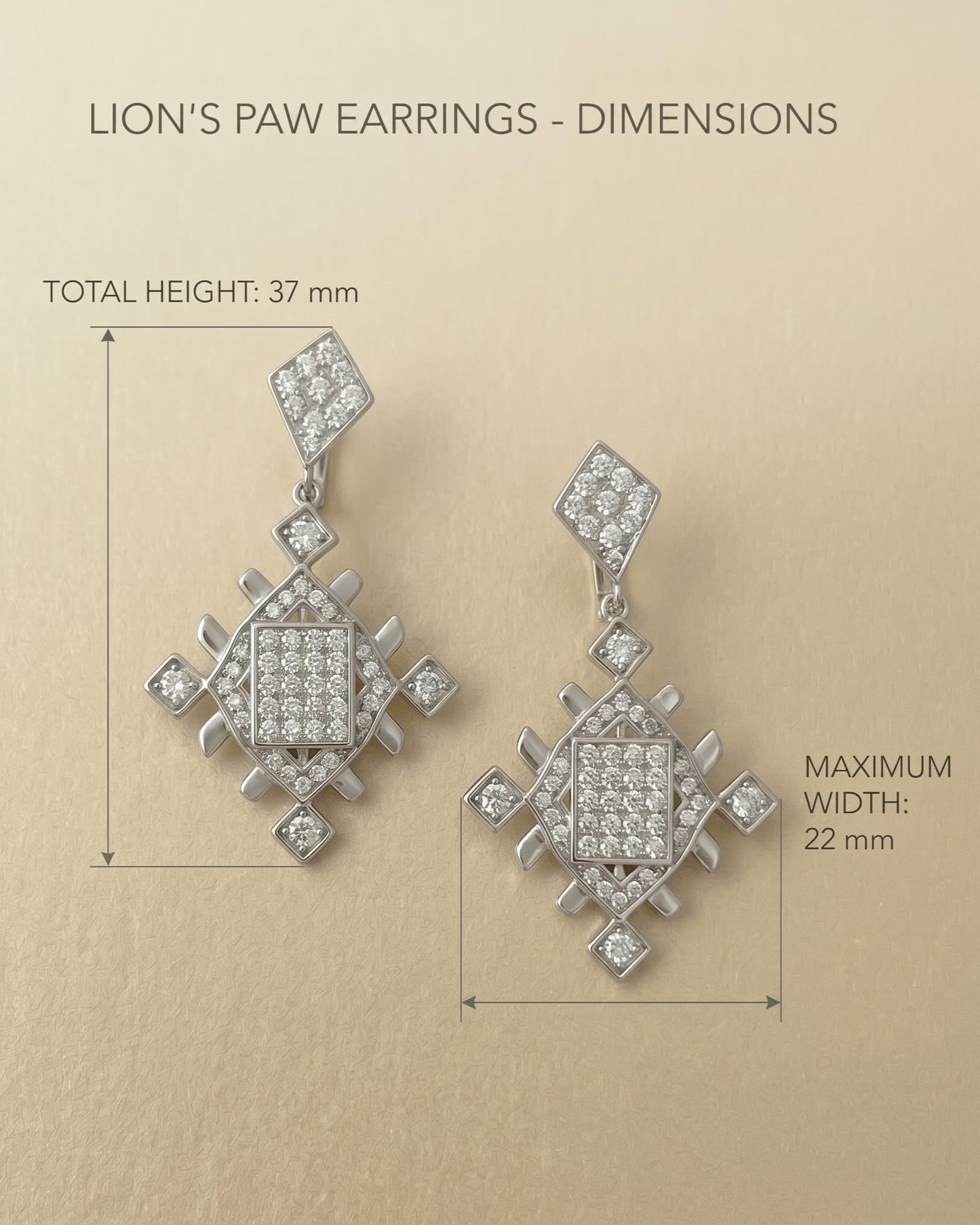 Silver Lion’s Paw Statement Earrings