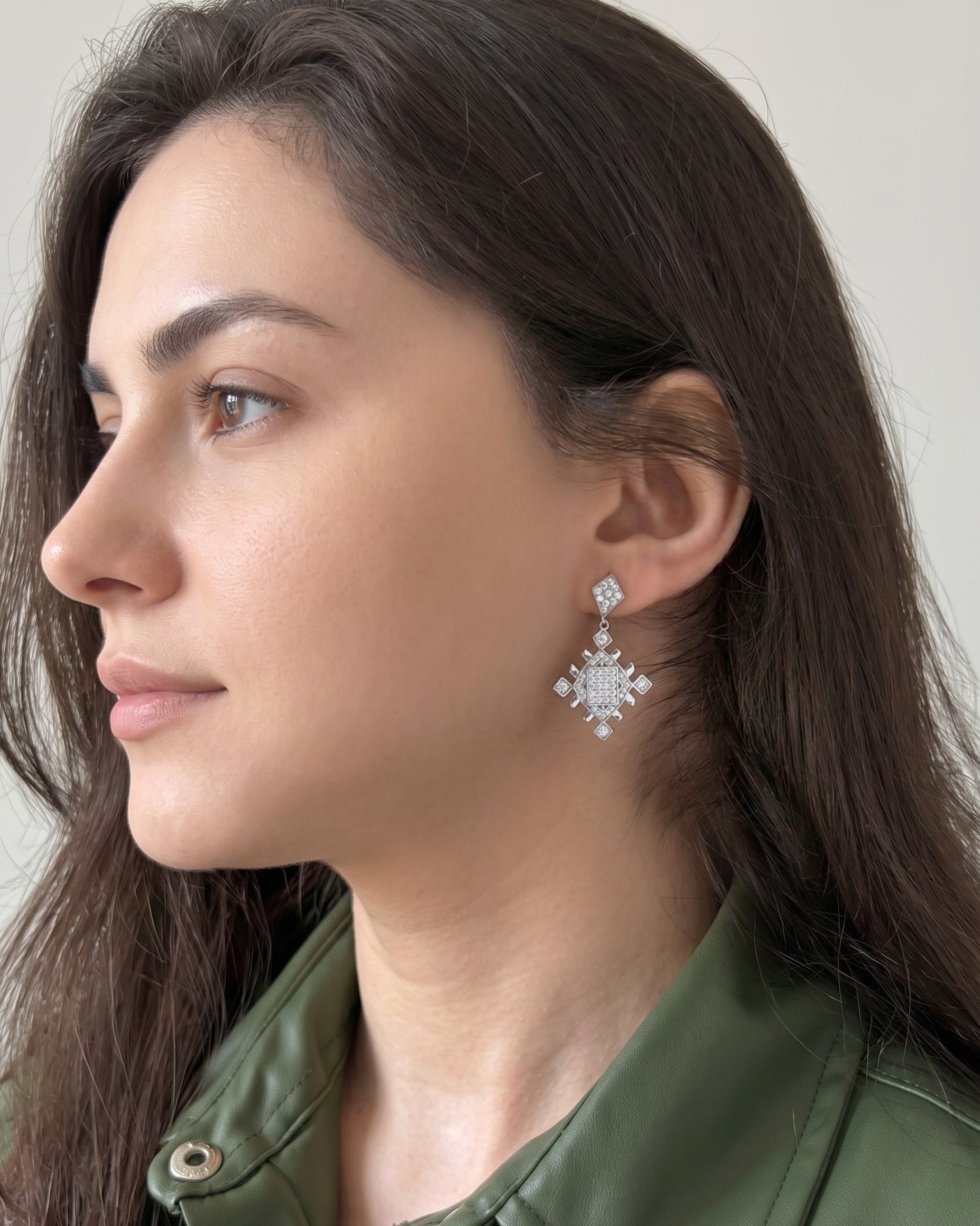 Silver Lion’s Paw Statement Earrings