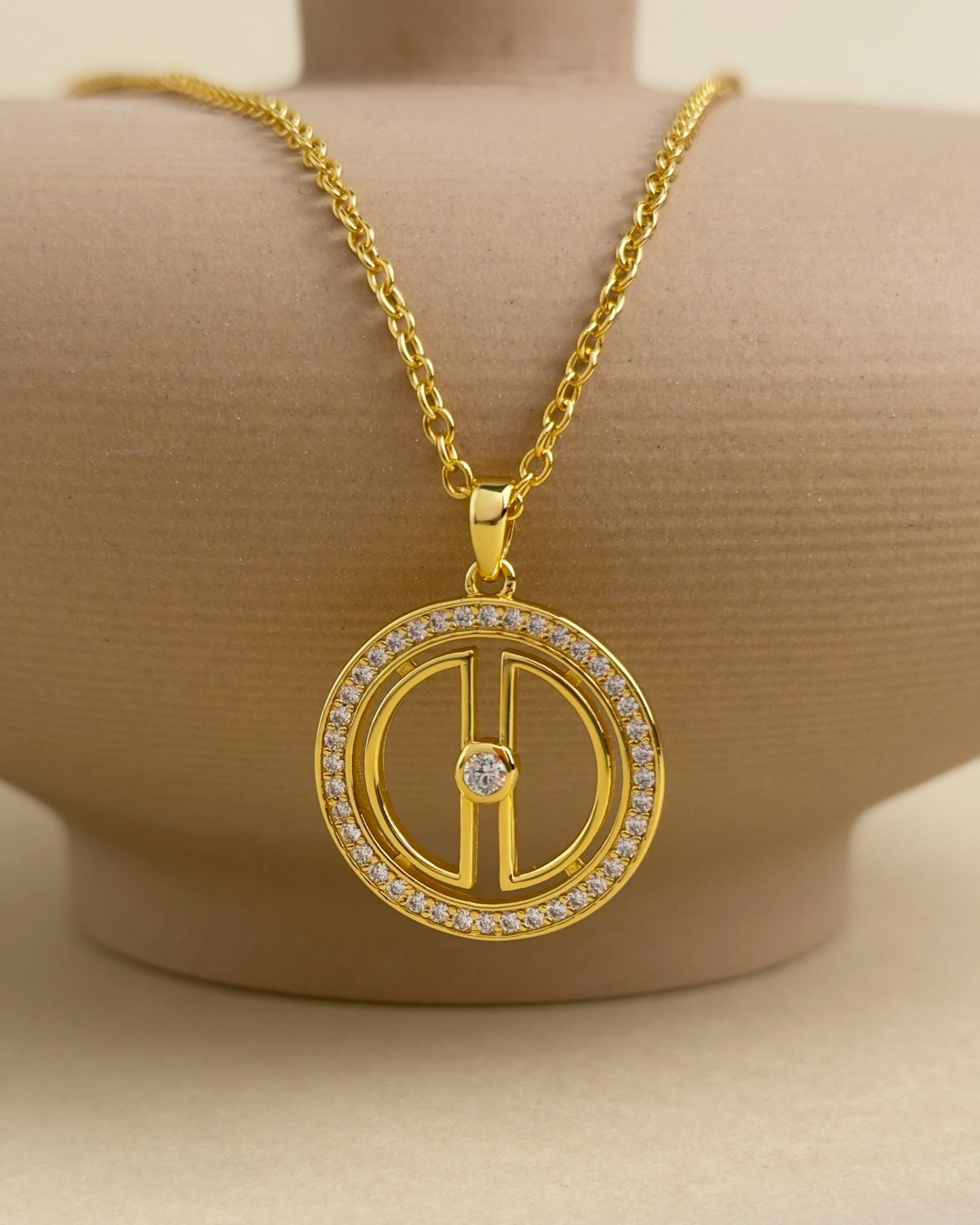 Ayyur Gold Moon Necklace