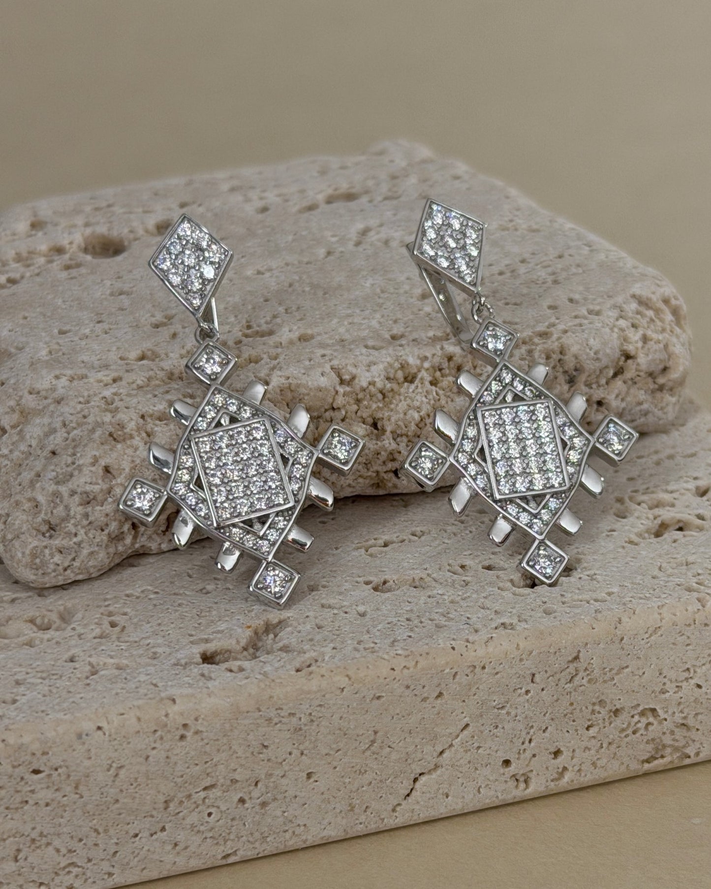 Silver Lion’s Paw Statement Earrings