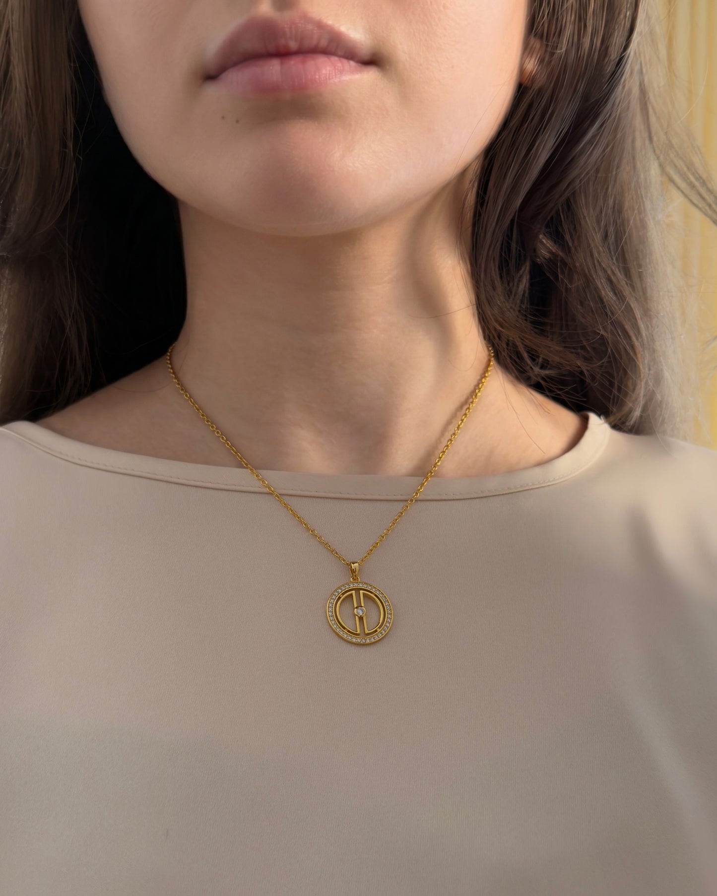Ayyur Gold Moon Necklace