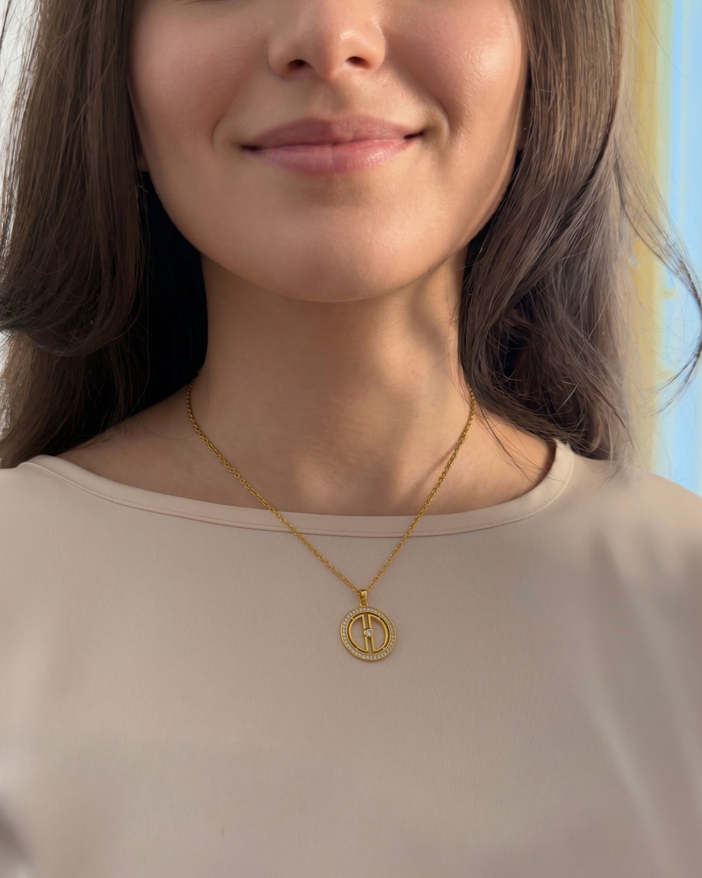 Ayyur Gold Moon Necklace