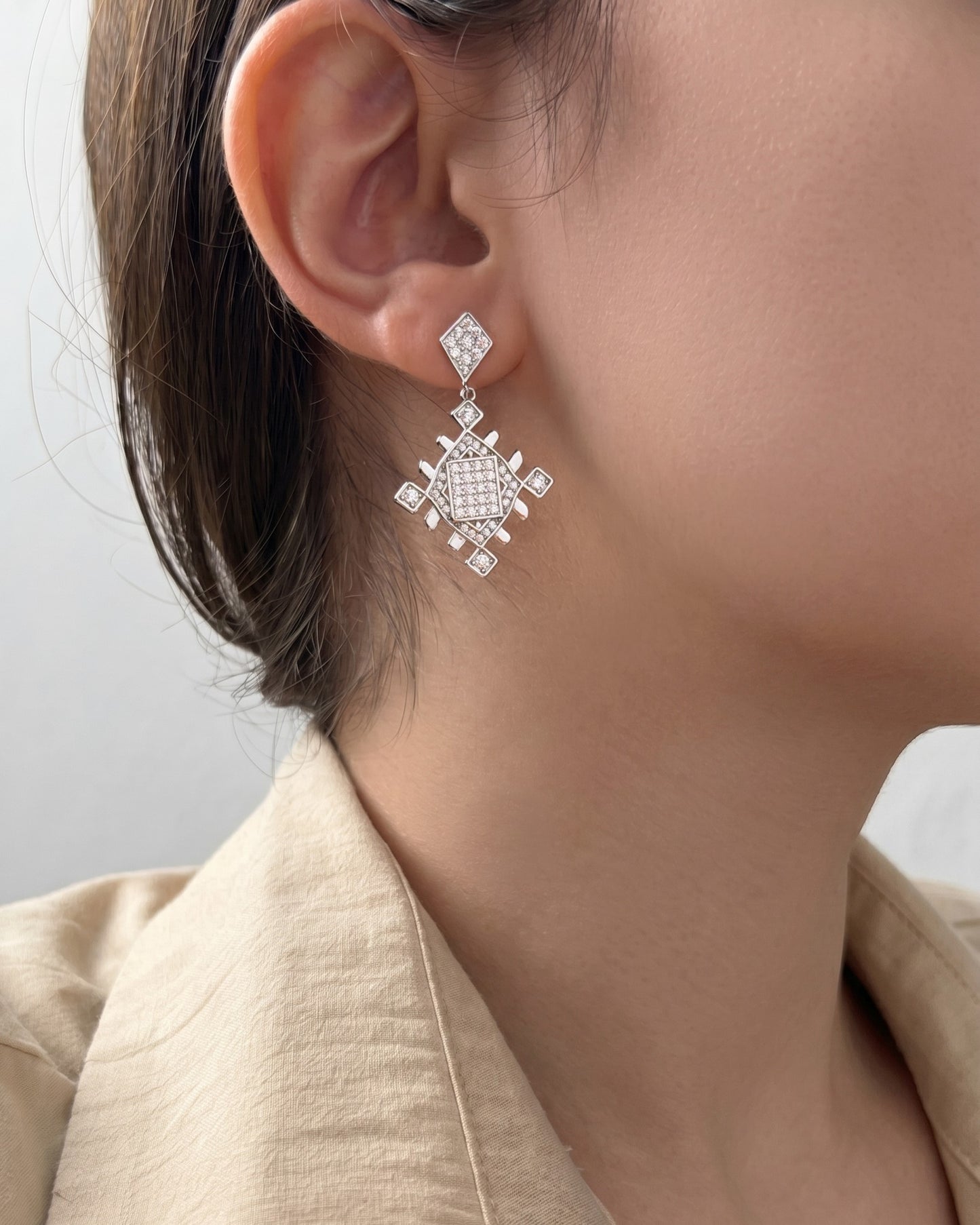 Silver Lion’s Paw Statement Earrings